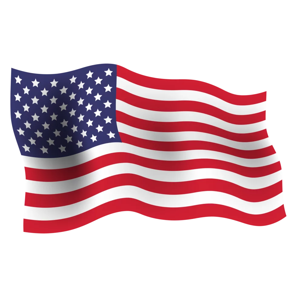 American Flag Waving in the Wind - United States Patriotic Symbol Clipart