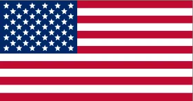 American Flag with Fifty White Stars and Thirteen Red and White Stripes - USA National Symbol