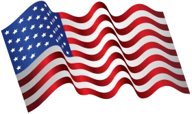 Patriotic American Flag Waving Proudly in Red, White, and Blue Clipart