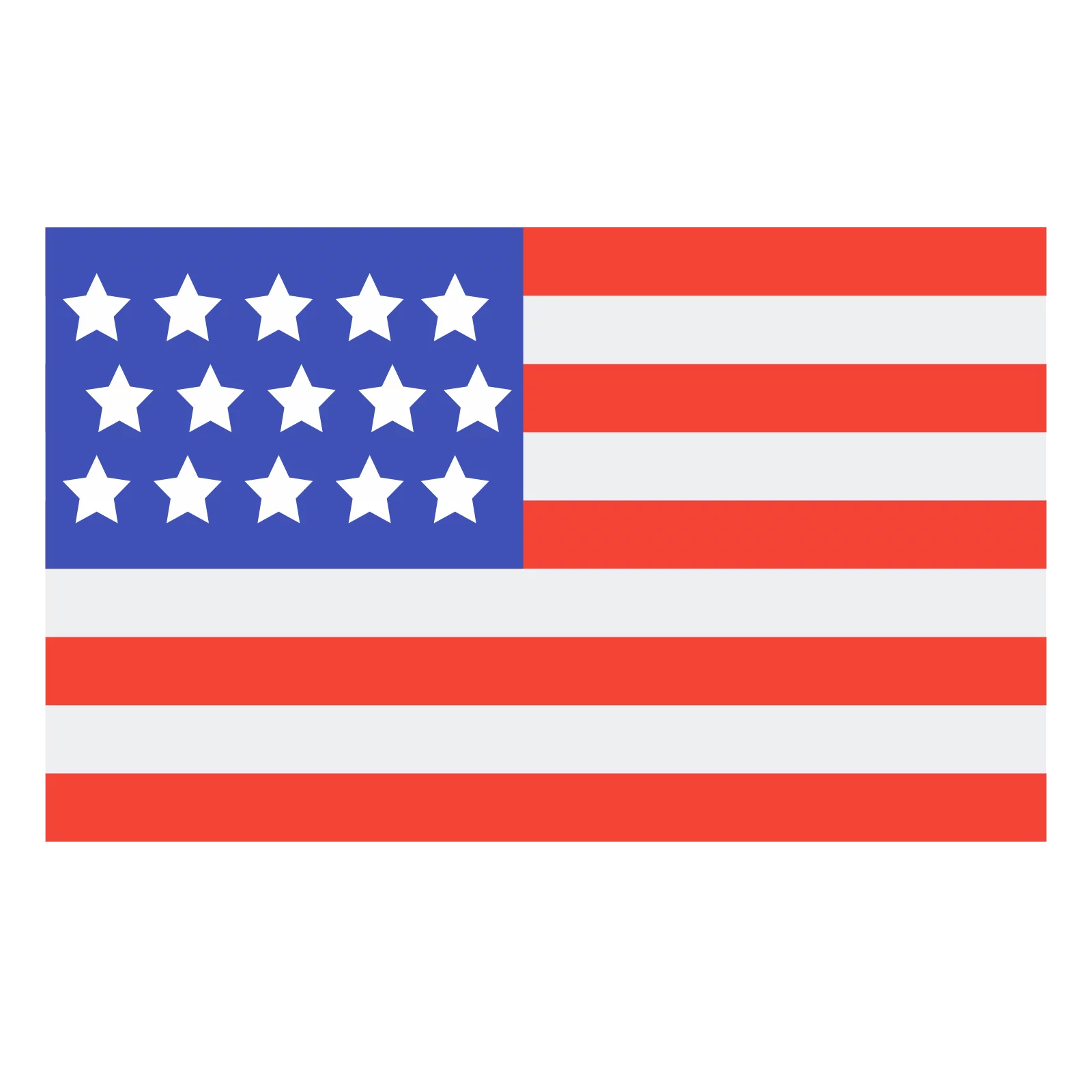 Stylized American Flag Patriotic Symbol with Blue Field and White Stars Clipart