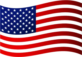 Stylized Waving American Flag Patriotic Symbol with Stars and Stripes Clipart