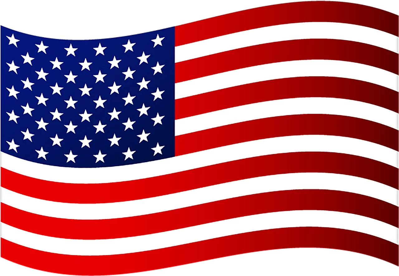 Stylized Waving American Flag Patriotic Symbol with Stars and Stripes Clipart