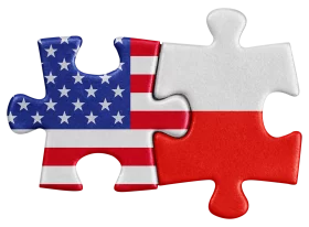 United States and Poland Relations Symbolized Through Connected Puzzle Pieces