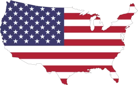 United States Map Silhouette with American Flag Pattern - Patriotic USA Outline