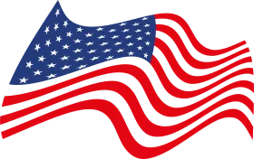 Waving American Flag Patriotic Symbol Clipart with Stars and Stripes Design