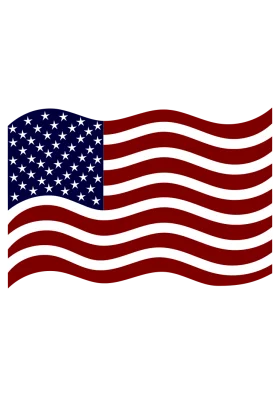 Waving American Flag Patriotic Symbol with Stars and Stripes Clipart