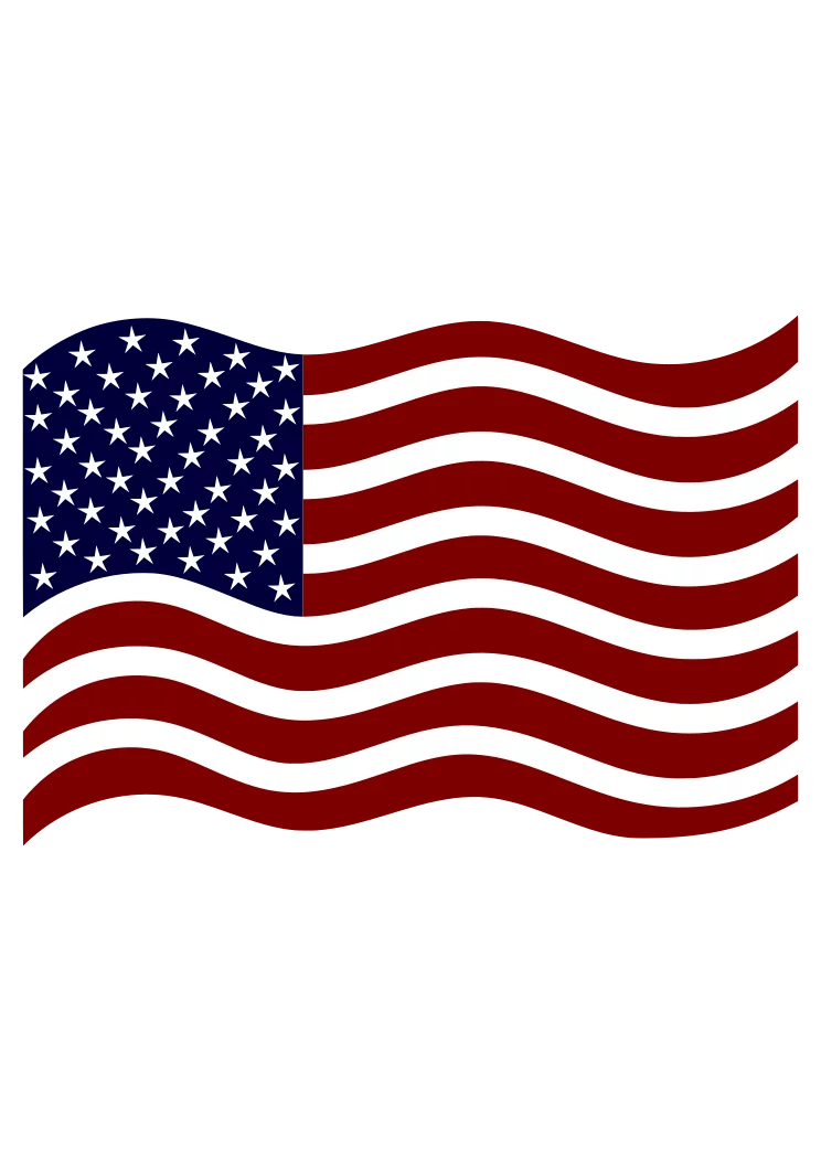 Waving American Flag Patriotic Symbol with Stars and Stripes Clipart