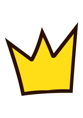 Bright Yellow Crown Illustration with Brown Outline Simple Cartoon Clipart