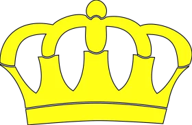 Bright Yellow Royal Crown Illustration with Classic Regal Design and Pointed Tips