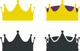 Decorative Royal Crown Clipart Collection: Golden and Black Royal Headwear