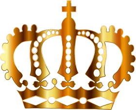 Elegant Gold Royal Crown with Cross Symbol - Regal Monarchy Clipart