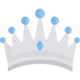 Elegant Light Blue and Silver Crown Clipart with Diamond Center Emblem