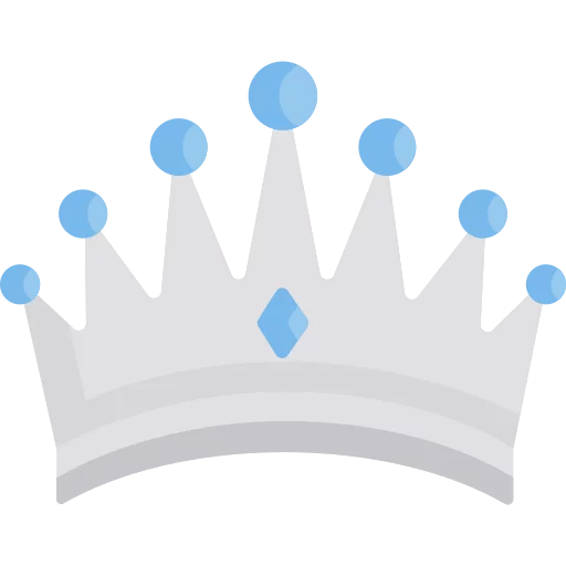 Elegant Light Blue and Silver Crown Clipart with Diamond Center Emblem