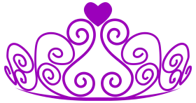 Elegant Purple Princess Crown Tiara with Heart Detail and Swirling Design Clipart