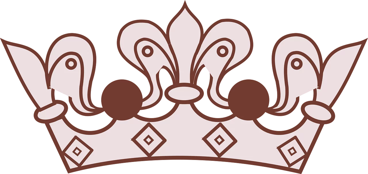 Elegant Royal Crown Clipart with Fleur-de-lis Design and Heraldic Elements