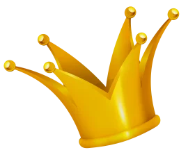 Golden Royal Crown Clipart with Five Points - Shiny Yellow Symbol of Monarchy