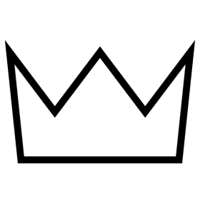 Minimalist Black Crown Symbol - Simple Royal Clipart Icon Silhouette Design