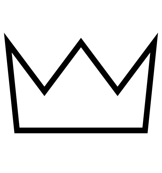 Minimalist Black Crown Symbol - Simple Royal Clipart Icon Silhouette Design