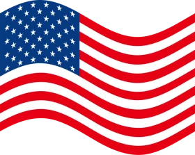 Patriotic American Flag Waving in Stylized Motion - USA National Symbol Clipart