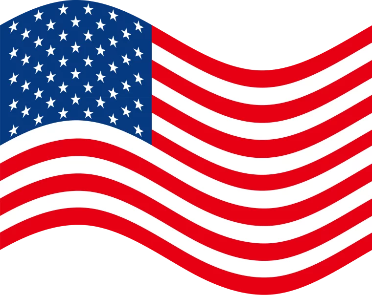 Patriotic American Flag Waving in Stylized Motion - USA National Symbol Clipart