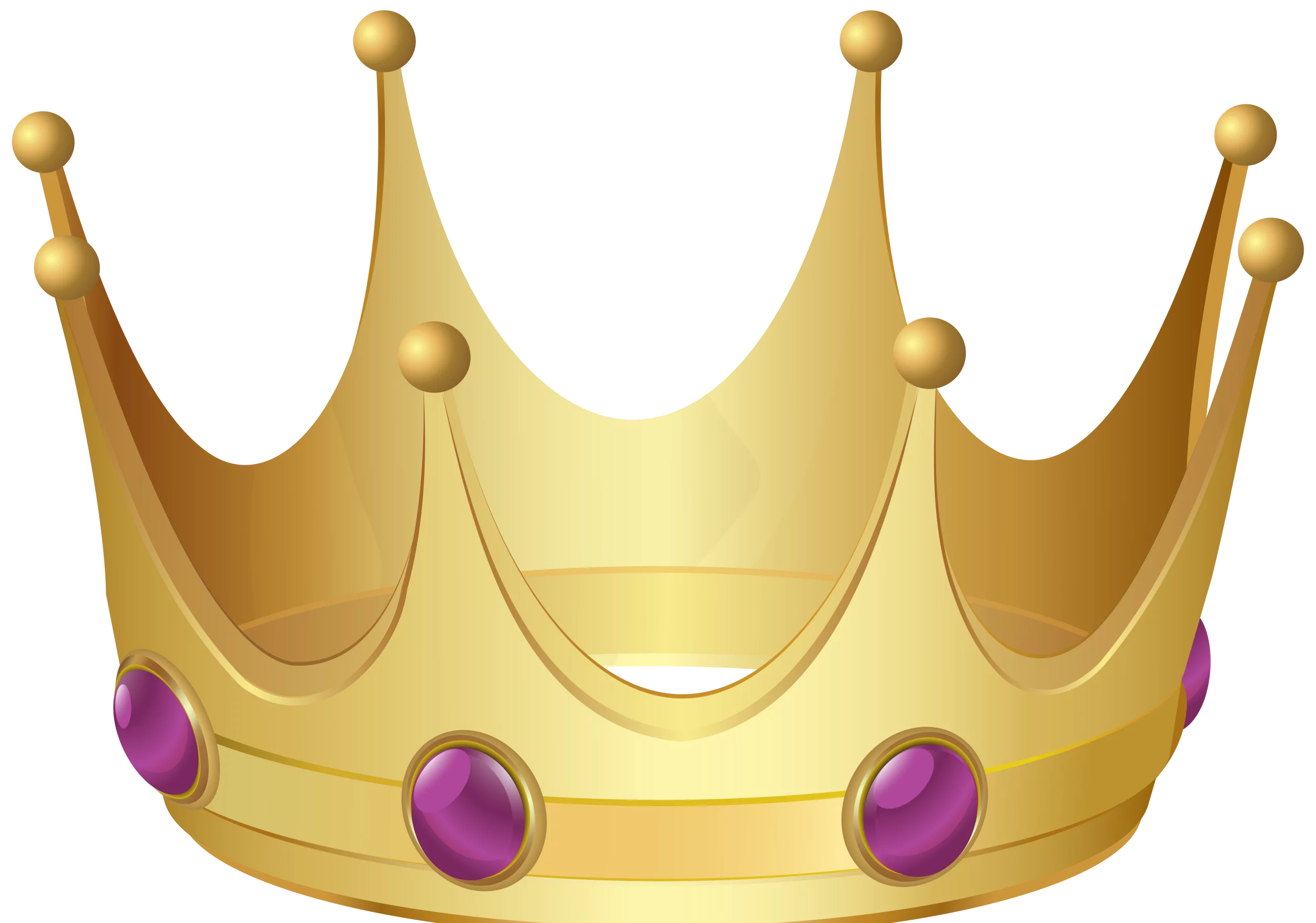 Royal Golden Crown with Purple Gemstones: Regal Symbol of Monarchy and Authority