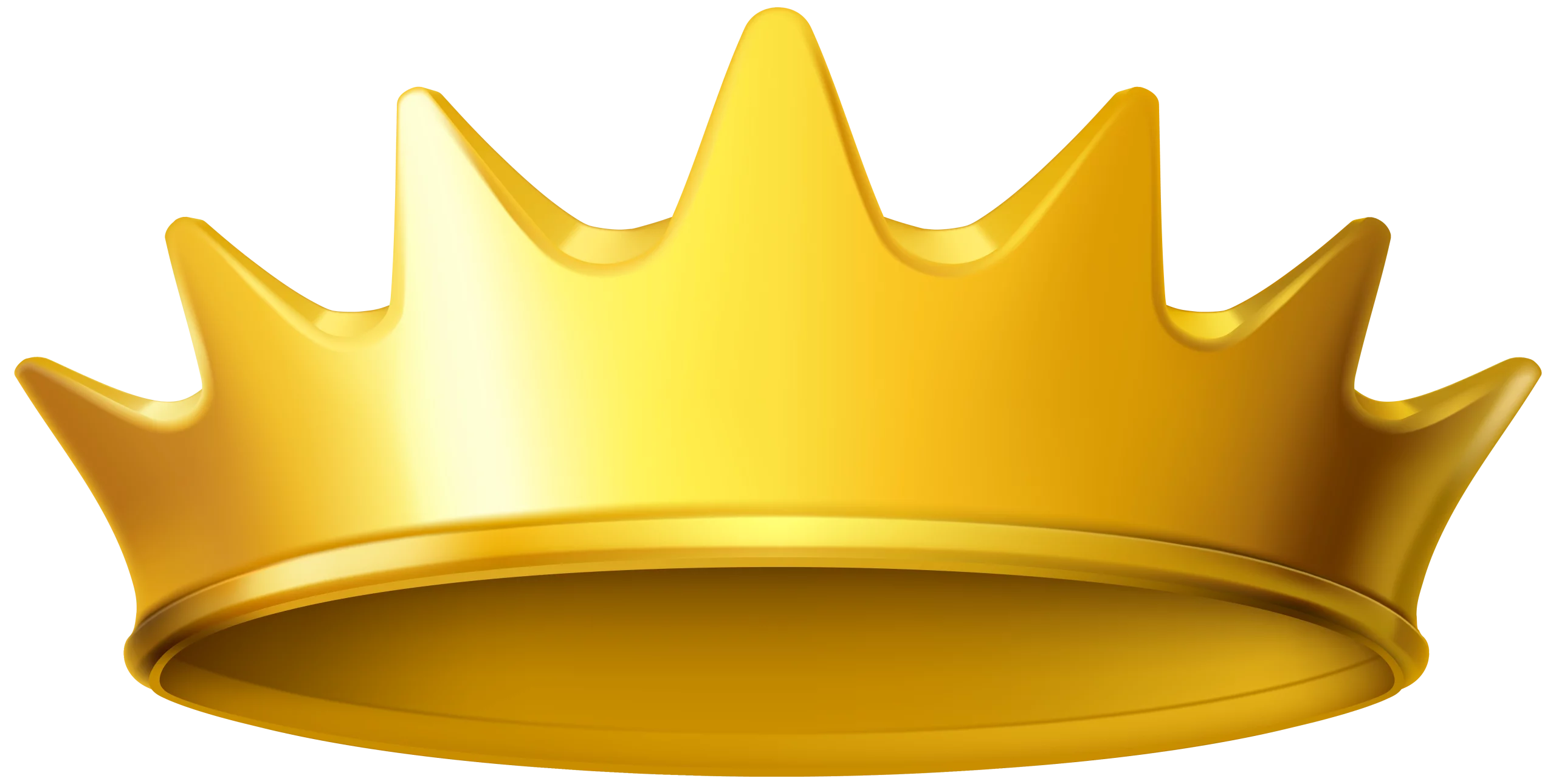 Shiny Golden Royal Crown with Pointed Tips - Luxury Kingdom Symbol Clipart