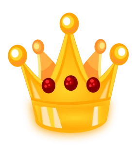 Shiny Golden Royal Crown with Red Gemstones - Regal Monarchy Clipart