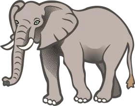 Gray Elephant Illustration: Stylized Wildlife Clipart for Nature Enthusiasts