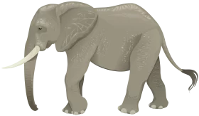 Majestic African Elephant Illustration: Gray Wildlife Clipart for Nature Enthusiasts