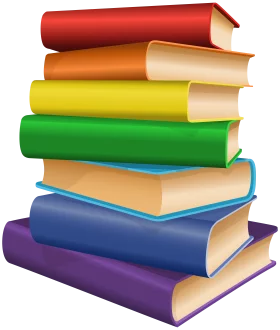 Colorful Rainbow Book Stack Collection: Vibrant Educational Literature Clipart