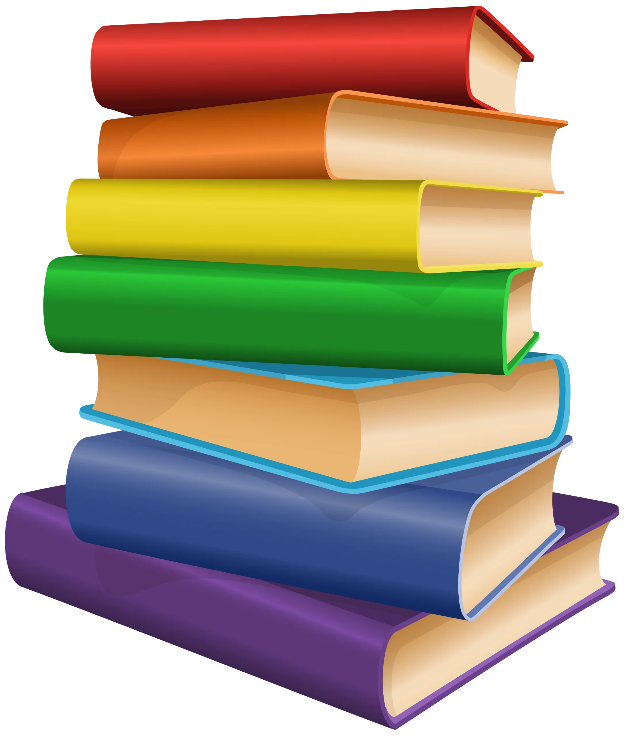 Colorful Rainbow Book Stack Collection: Vibrant Educational Literature Clipart