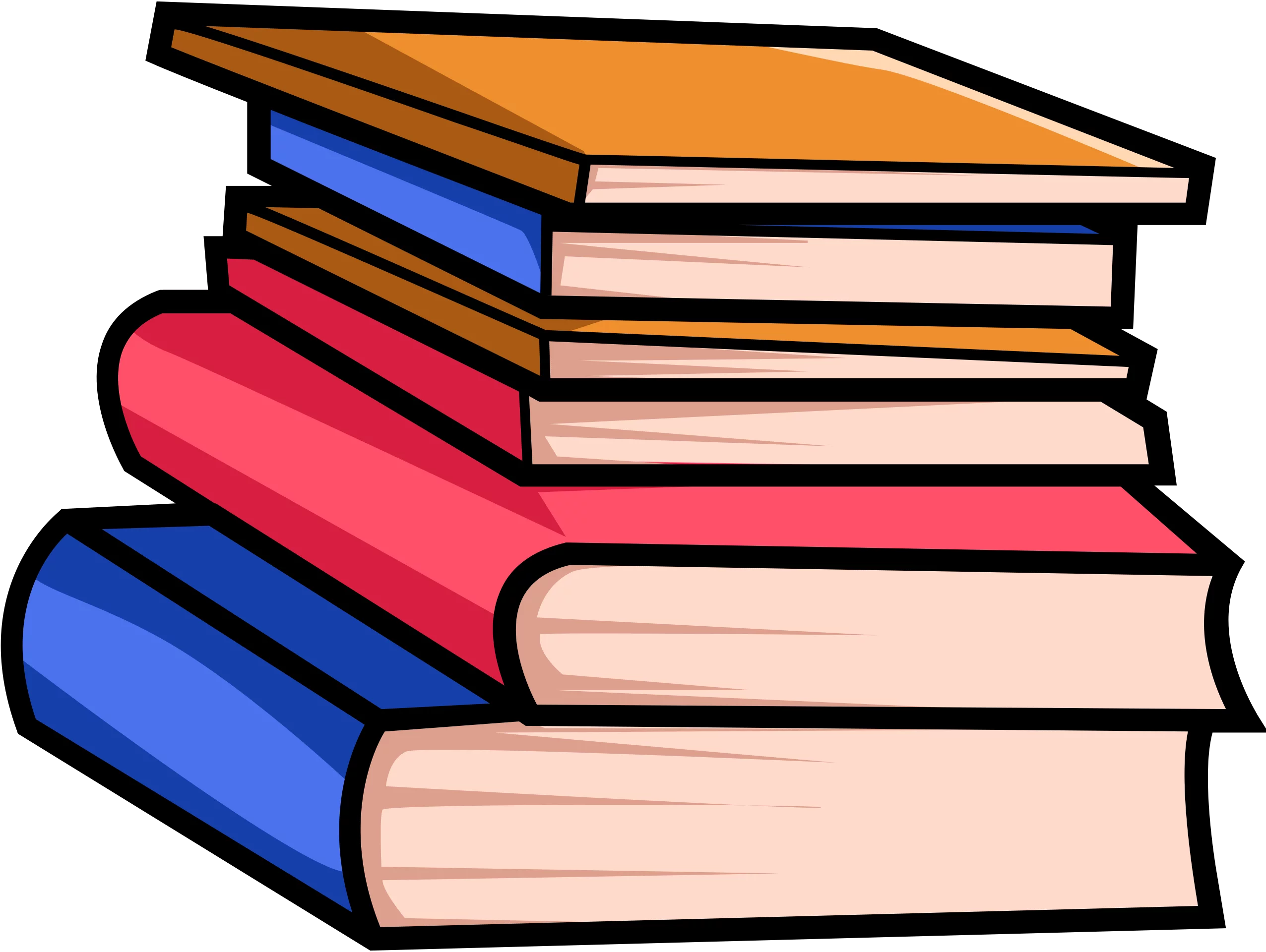 Colorful Stack of Books Clipart - Educational Resources Library Collection