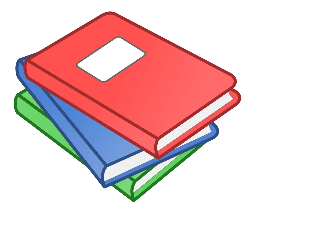 Colorful Stack of Books Clipart: Red, Blue, and Green Educational Resources