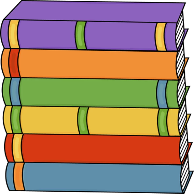 Colorful Stack of Books Illustration: Vibrant Educational Library Clipart