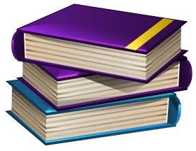 Colorful Stack of Educational Books Clipart - Purple and Blue Academic Collection