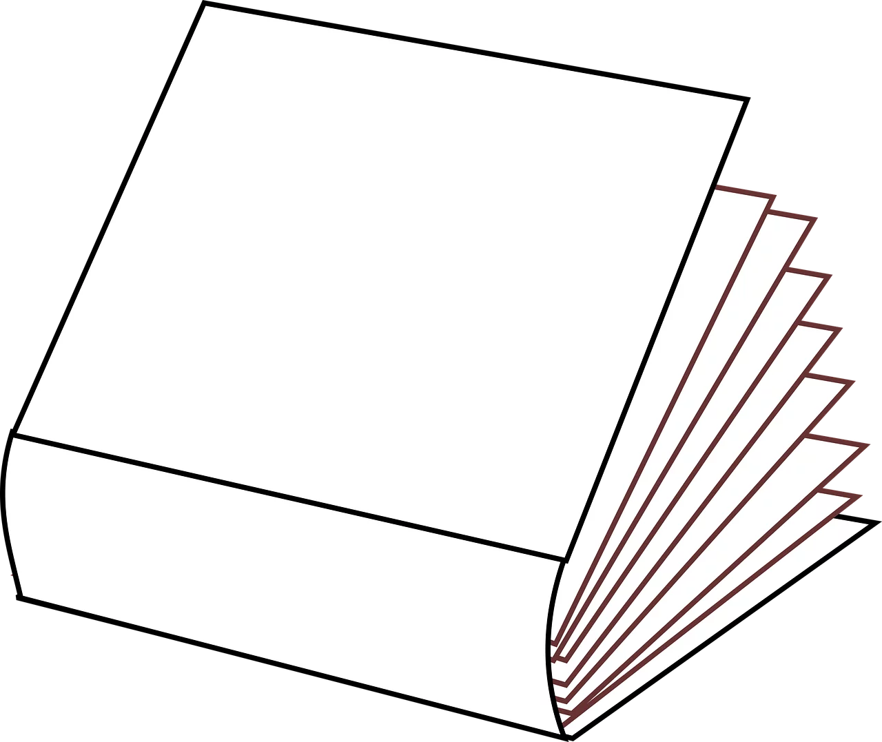 Minimalist Line Drawing of Paper Stack with Fanned Pages Clipart Illustration