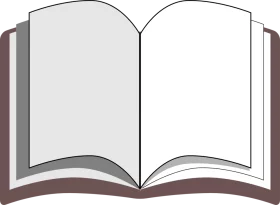 Minimalist Open Book Illustration with Blank Pages and Burgundy Cover