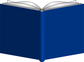 Open Blue Hardcover Book with Blank Pages - Educational Reading Clipart