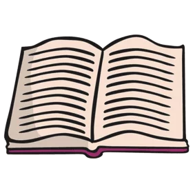 Open Book Clipart Illustration with Blank Pages Ready for Reading or Writing