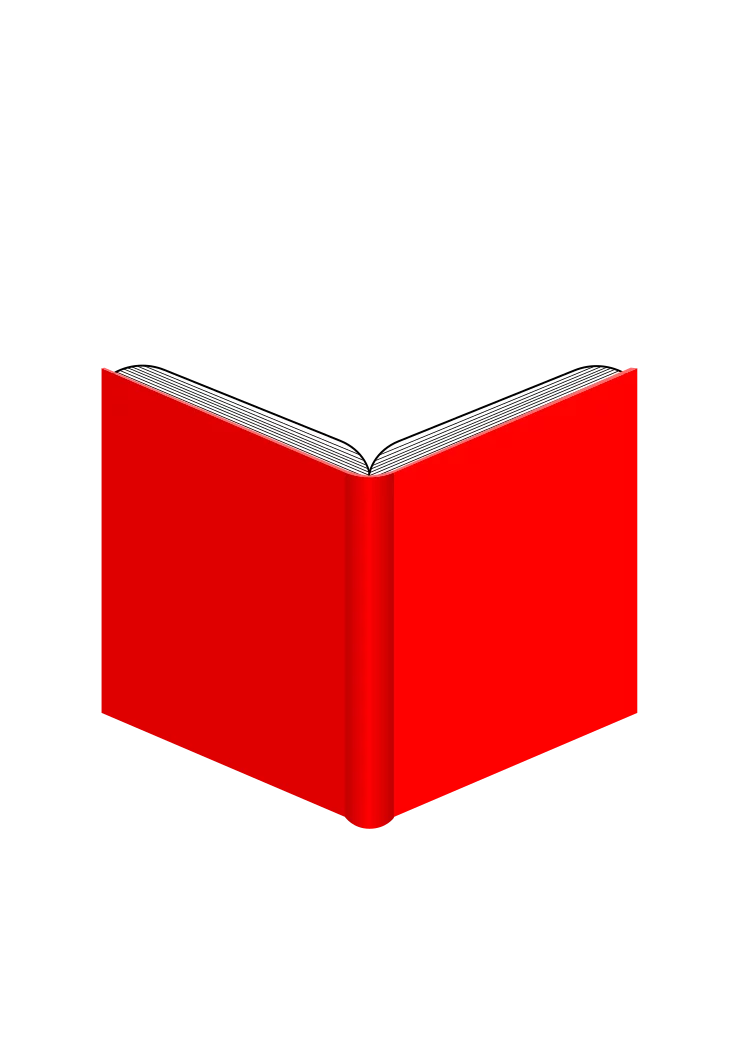 Open Bright Red Book with White Pages - Educational Reading Clipart Illustration