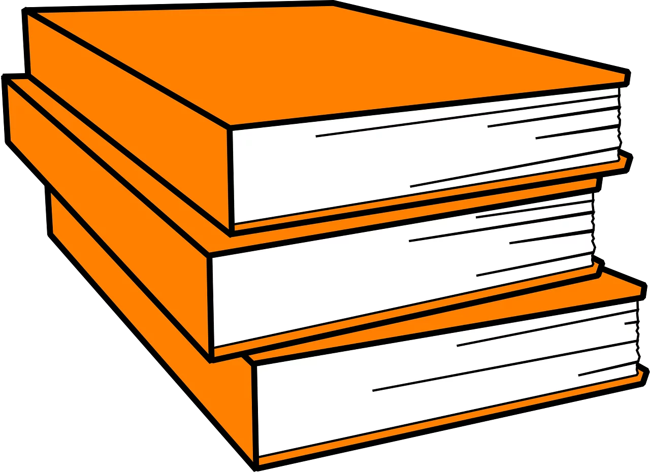 Stack of Bright Orange Books Clipart - Educational Study Materials for Academic Success