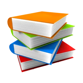 Stack of Colorful Hardcover Books: Educational Resources and Academic Materials Clipart