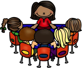 Colorful Classroom Learning Circle with Students Engaged in Group Educational Activity