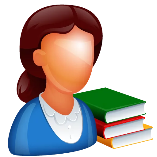 Educational Clipart with Character and Stack of Books for Learning Resources