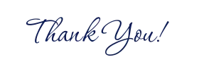 Elegant Handwritten Thank You Message in Flowing Blue Calligraphic Script