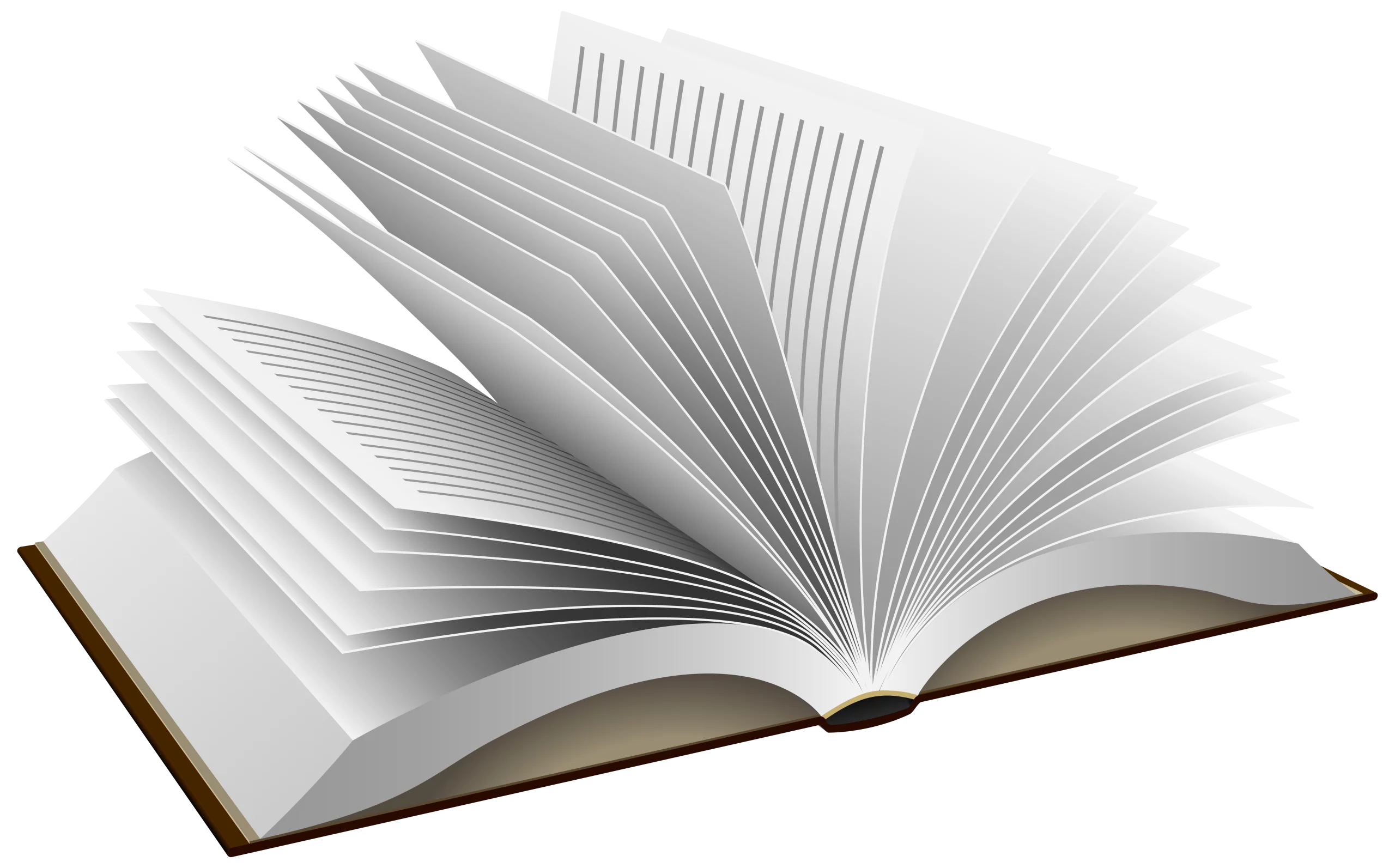 Open Book with Fanned Pages: Classic Literary Knowledge Representation Clipart