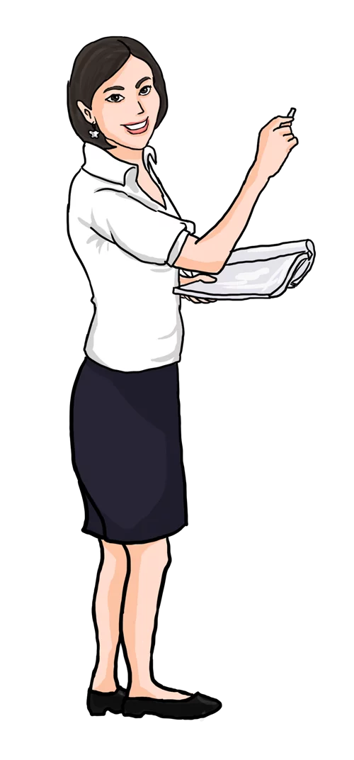 Professional Business Presenter in White Shirt Pointing During Presentation Clipart