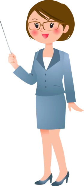 Professional Business Woman in Blue Suit Holding Pointer for Presentation