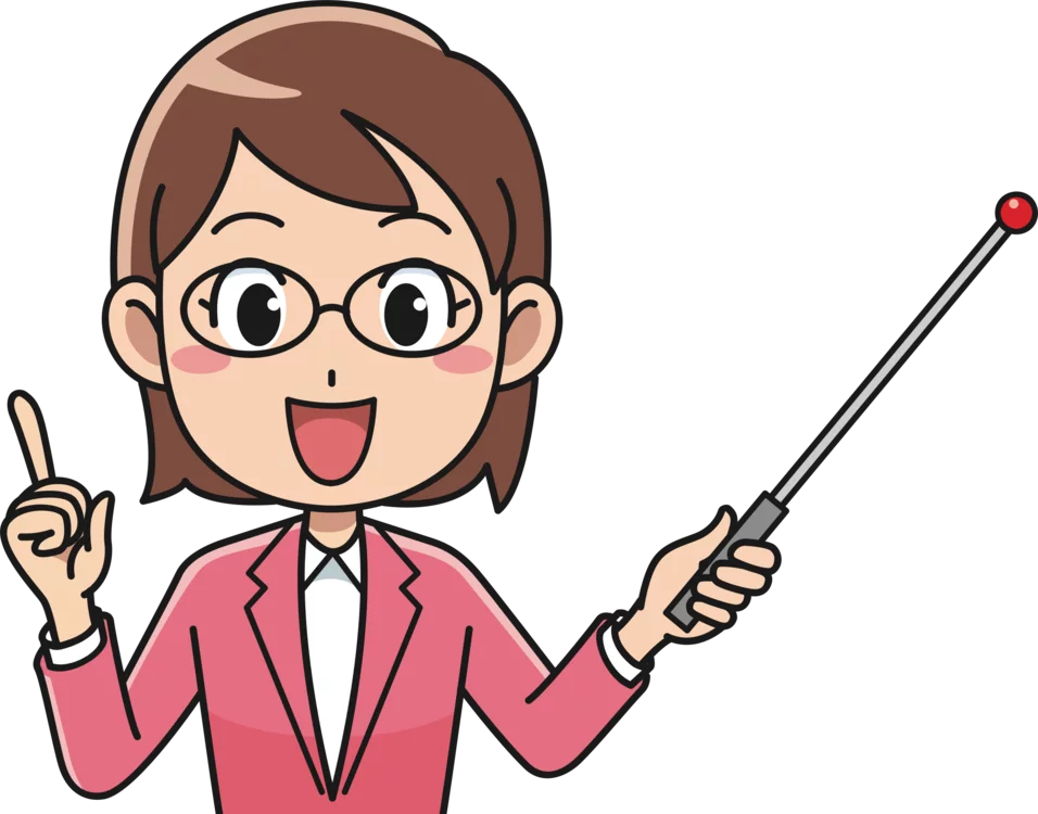 Professional Female Teacher or Presenter with Pointer Stick Cartoon Clipart