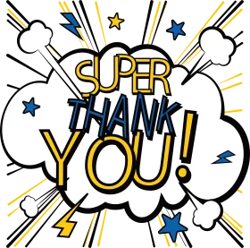 Super Thank You Comic Style Explosion Speech Bubble Appreciation Clipart